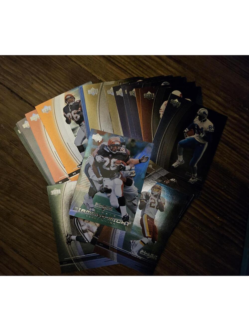 lot of 22 NFL football cards. All 99 Upper Deck black diamond. Cards as shown.